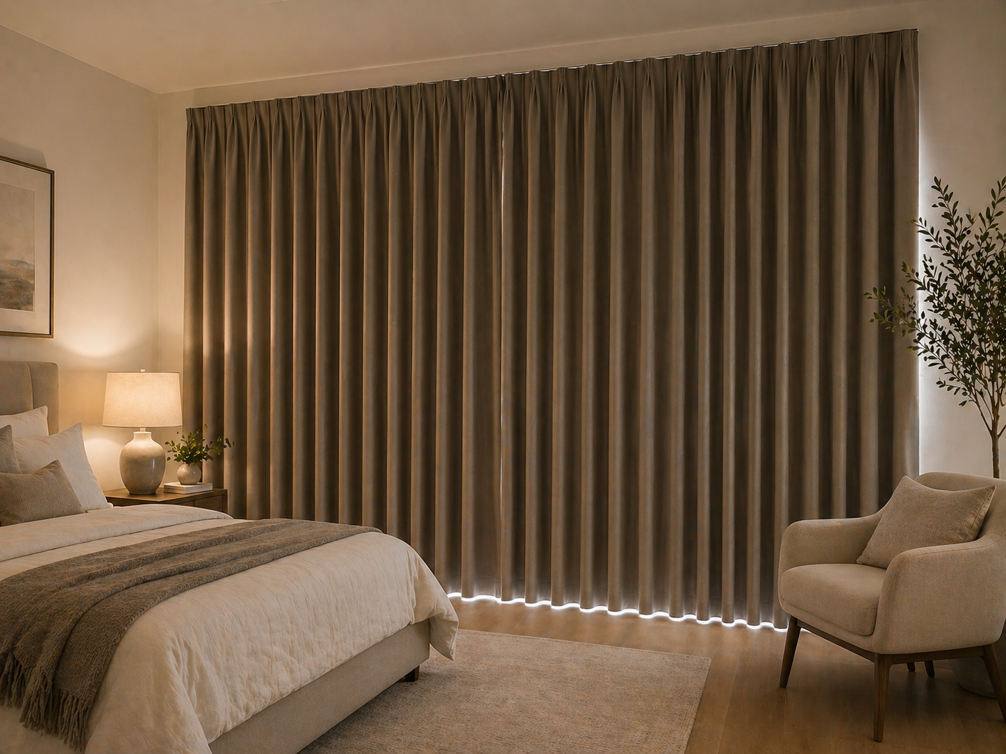 Elegant blockout curtains installation